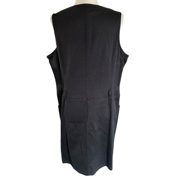 Emanuel Ungaro Women’s Black Denim Dress Sz 16 Button Up Pockets New With Tags - Picture 7 of 10